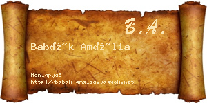 Babák Amália névjegykártya
